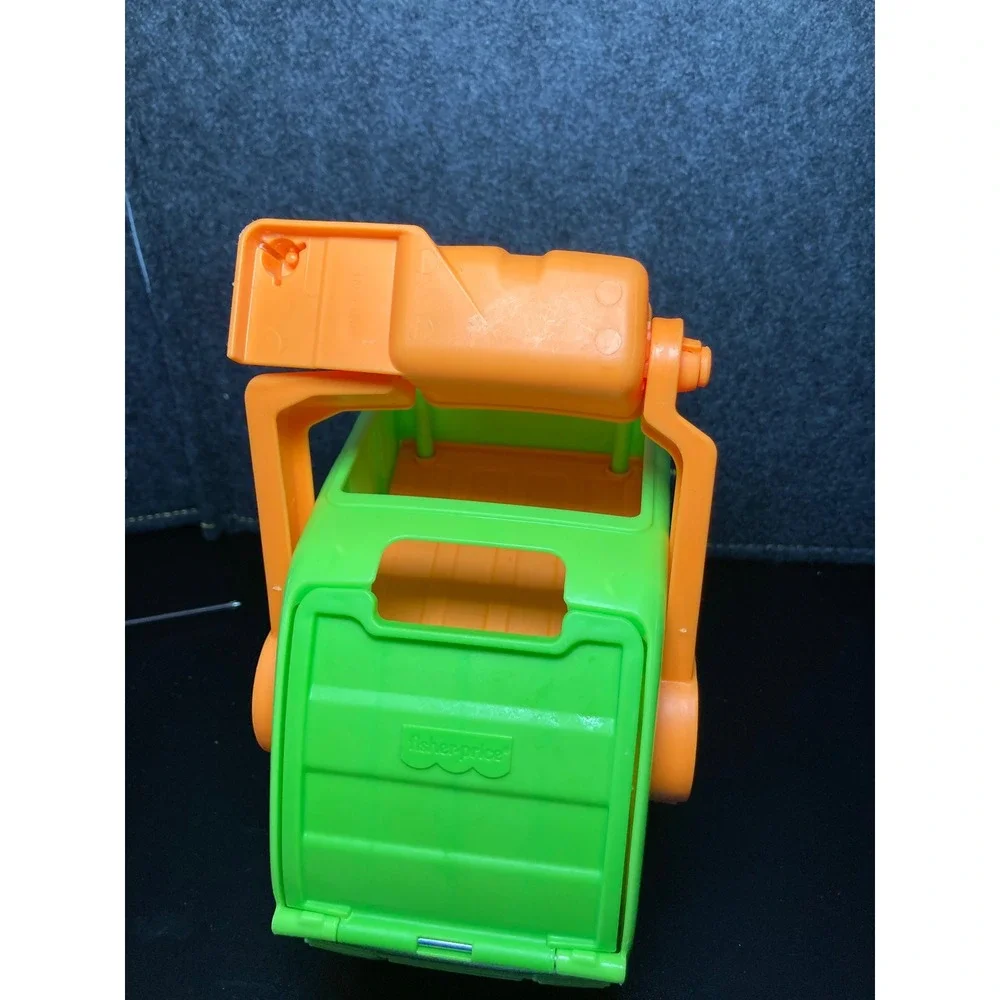 Fisher Price Little People Green Orange Garbage Truck Toy Kids Toddler Play‎